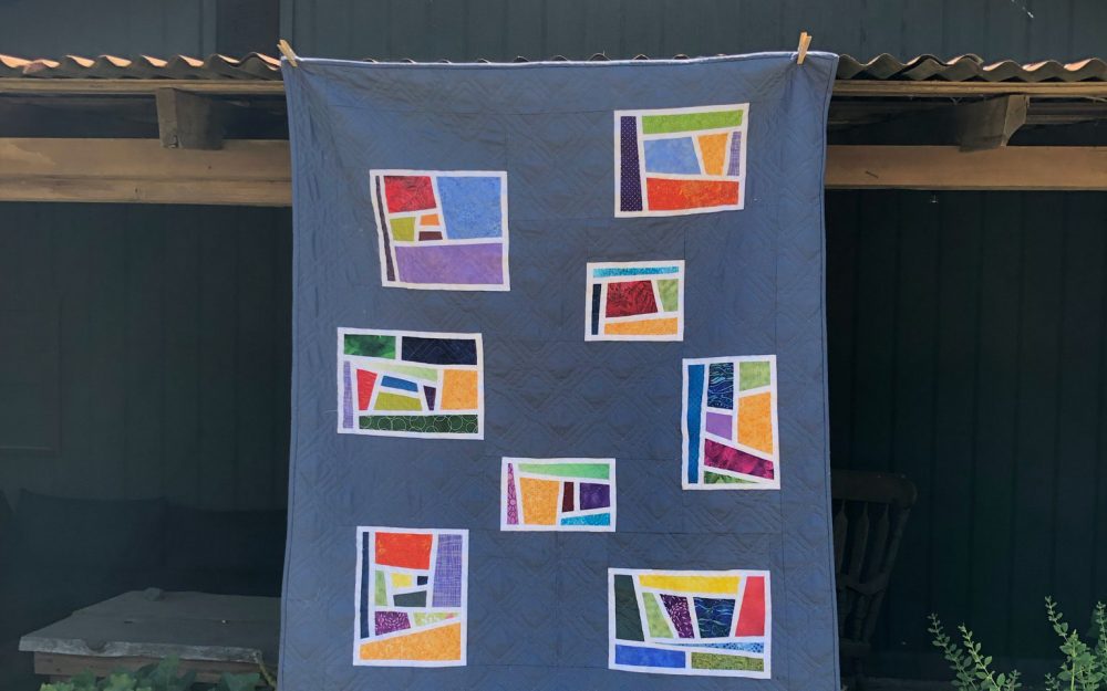 Quilt hanging from the roof